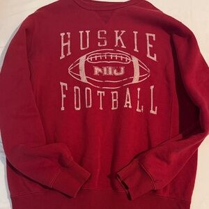 Gear For Sports Red Huskie Football Crewneck Sweater